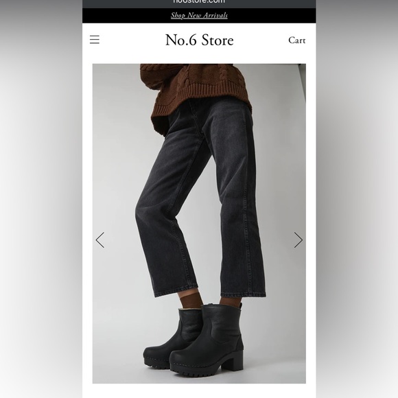 No. 6 Brand 5" Pull On Shearling Clog Boot on Mid on Black Base; Gently Worn - Picture 6 of 8